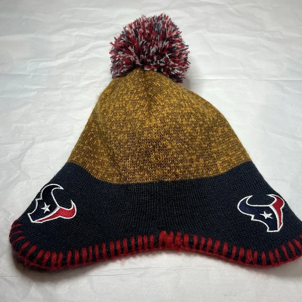 Houston Texans Infant NFL Team Apparel Winter Hat Flap Ear Pom Embroidered Logo‎